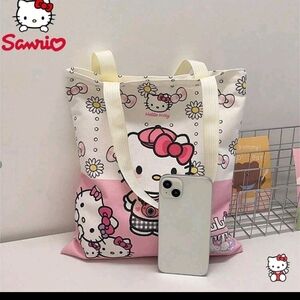 Hello Kitty Pink and White Tote Bag